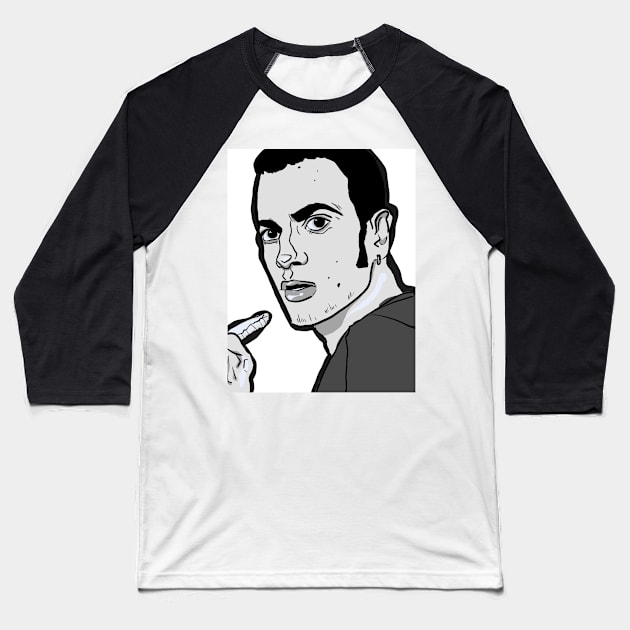 Mark Renton Trainspotting Baseball T-Shirt by zuhzuhz